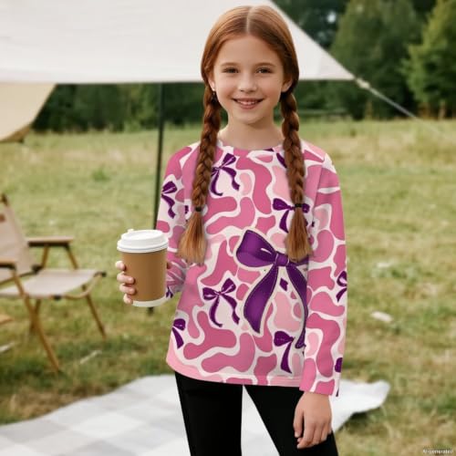 Image of WELLFLYHOM Long Sleeve T-Shirt for Boys Girls 3-16 Years Old Tee Tops Crewneck Pullover Shirts Fall Outfits