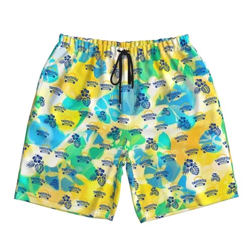 Vintage Beach Shorts Men's Fashion Graphic Hawaii Swim Trunks Summer Casua Short Board with Pockets