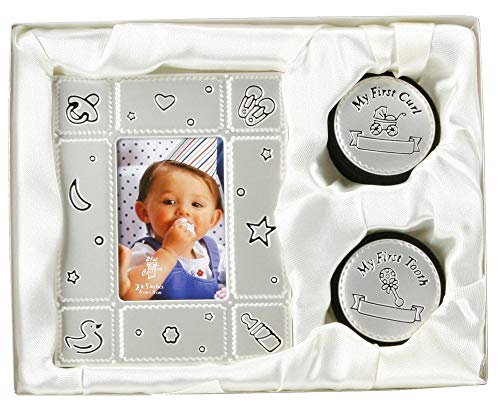 Haysom Interiors First Tooth and Curl Keepsake Box with Photo Frame by Happy Homewares