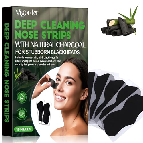 Vigorder Blackhead Remover Strip, Deep Cleansing & Oil Control, Ideal for All Skin Types (10 Pack)