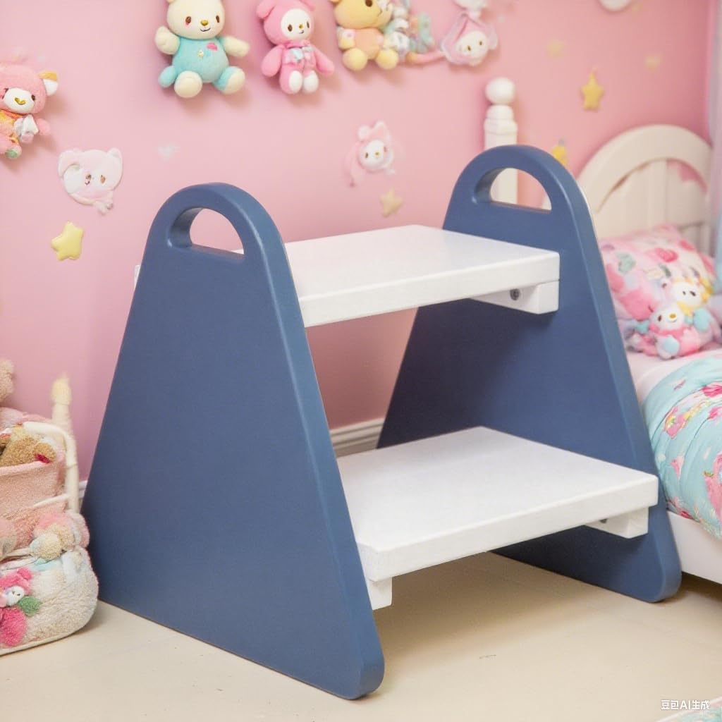 Toddler Step Stool Wooden Step Stools for Kids Kids Potty Training Stool with Handles Rounded Corners Child Stepping