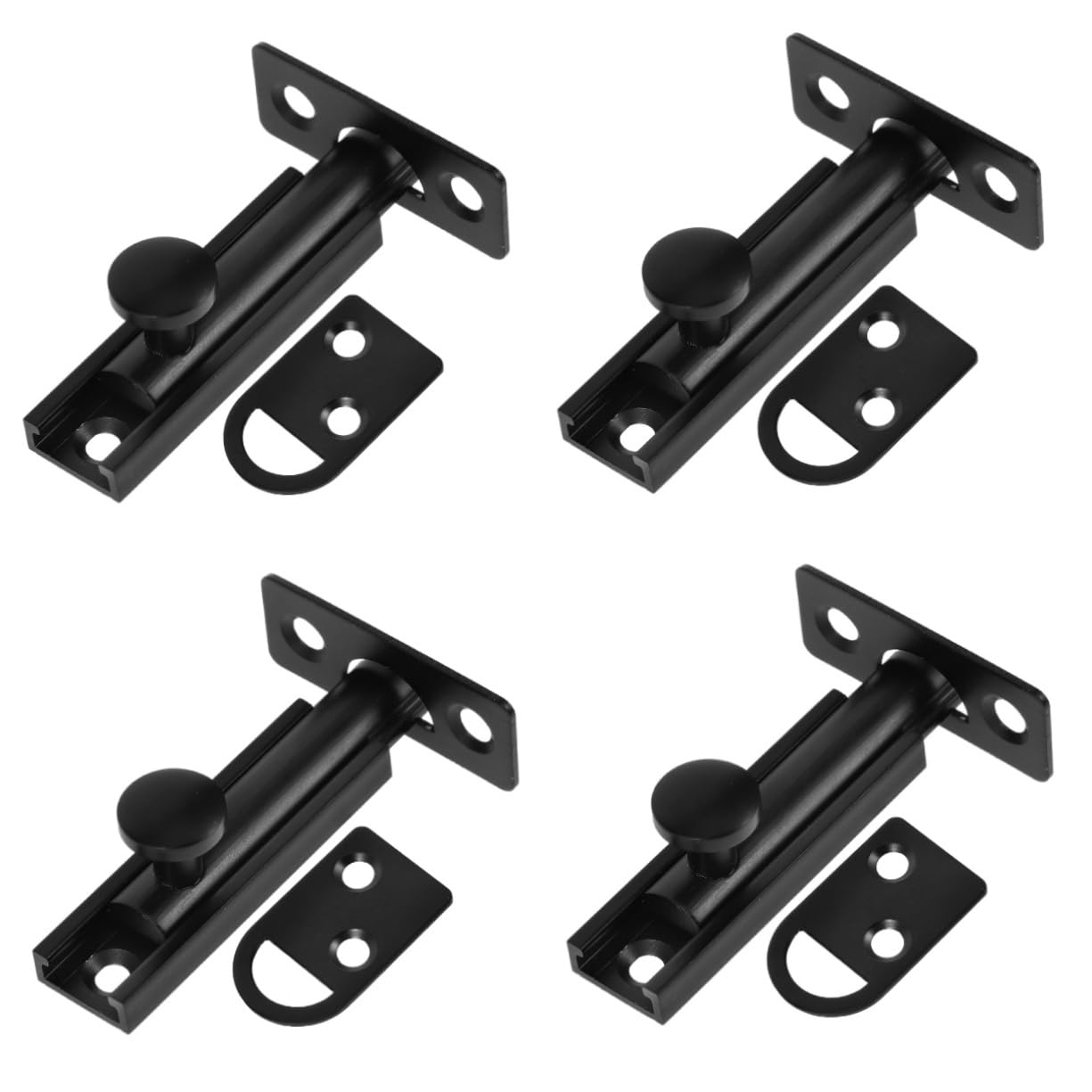 DOITOOL 4 Pièces Loquet de porte loquet à pêne coulissant entrée serrure de porte verrou de porte serrure porte verrou porte loquet de sécurité de porte loquet à pêne à barillet