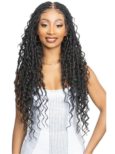 Janet Collection Melt Lace Front ENCORE LAVIE Wig – 32" BOHO DREAM LOCS Braid Wig – HD 360 Lace 13x6 Free Parting – Human Hair Blend UNIMIX – Pre-Braided Gluele