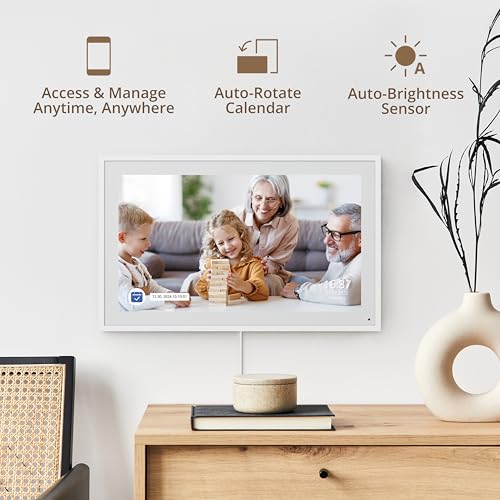 Dragon Touch 15.6" Digital Calendar Chore Chart – 1080P Full HD Interactive Touchscreen, Smart Family Planner, Hearth Display Digital Calendar Wall & Desk Mountable for Seamless Scheduling