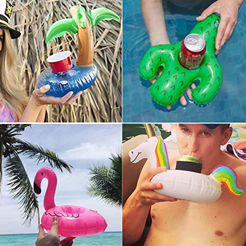 Inflatable Drink Holder, 25 Pack Pool Drink Floats Inflatable Cup Holders + 1 Hand Pump, Drink Floaties For Swimming Pool Party #TOP5