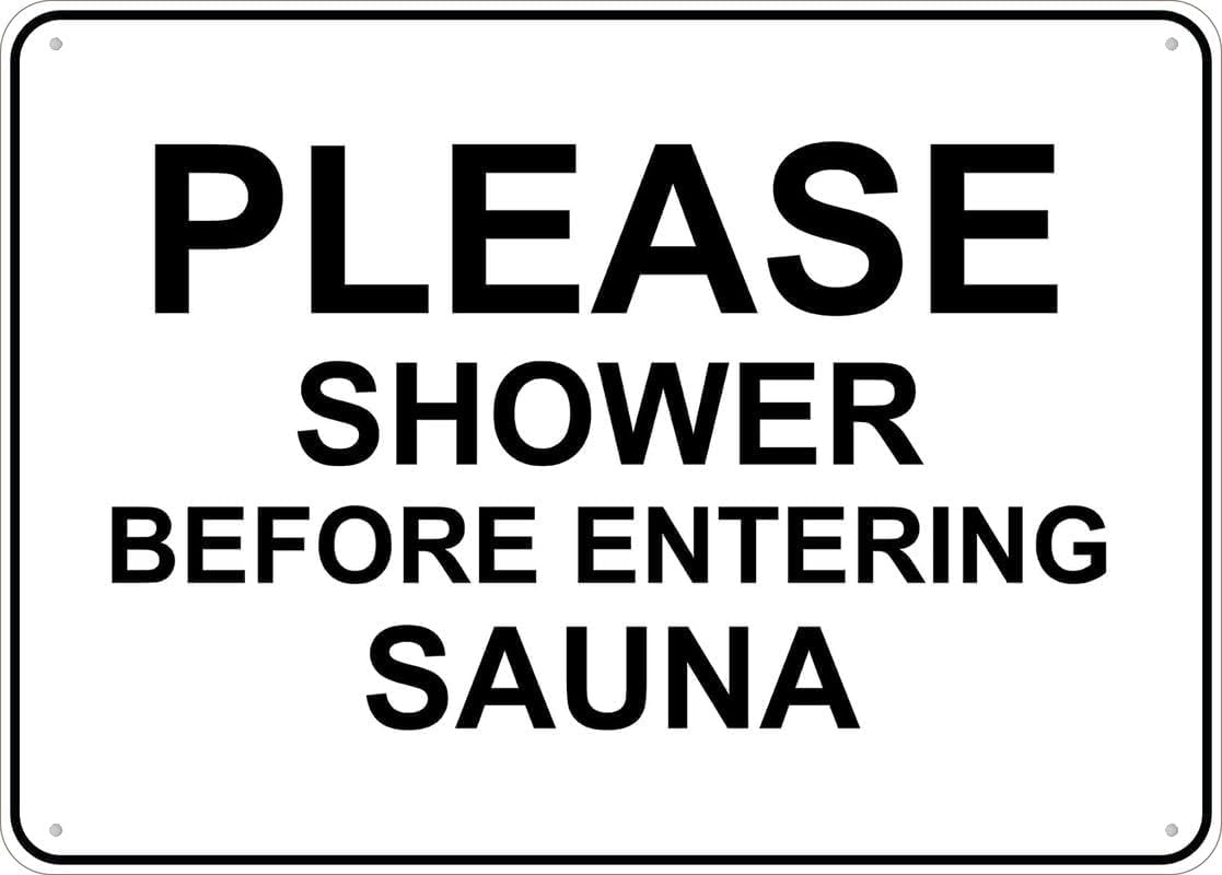 Bdeyfg Colour3 Please Shower Before Entering Sauna Metal Tin Sign Aluminum Warning Signs For Indoor & Outdoor Yard Lawn Sign Home Decor 8X12 Inch