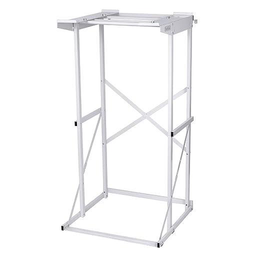 Black+Decker Washer Dryer Stacking Rack Stand, Compatible with Black and Decker Portable Washers and Dryers, Heavy Duty Steel, Dryer Stand with 60 lb. Weight Capacity, BWDS, White