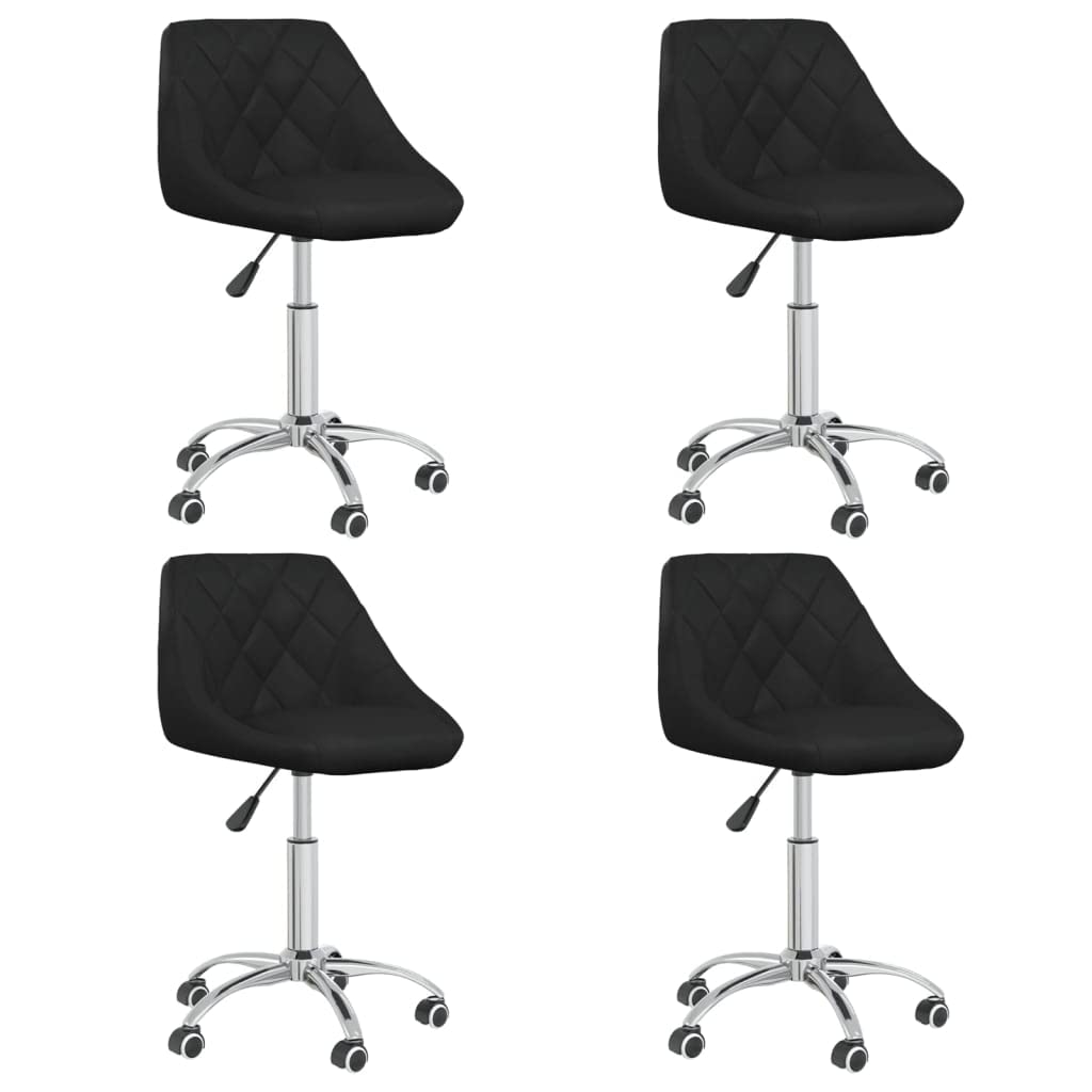 Chaises de salle à manger pivotantes noires en simili cuir Homgoday x4