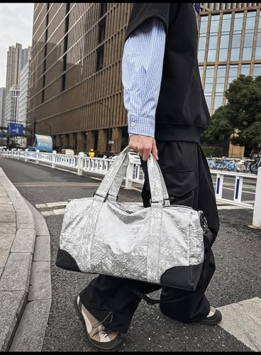 Fashionable travel bag, suitable for travel, vacation, fitness, sports, yoga, swimming and dancing, as a festival gift for both men and women (Grey)4