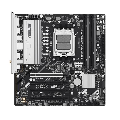 Image of ASUS B850 MAX Gaming WiFi W - AMD AM5 ATX Motherboard, White PCB, DDR5, PCIe 5.0 Ready, 3X M.2, Wi-Fi 6E, 2.5Gb LAN, USB 10Gbps Type-C, DisplayPort, HDMI, BIOS Flashback, Aura Sync, ASUS AI Advisor