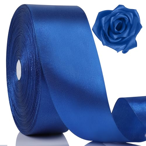 NESCCI 100 Yards Ribbon 1-1/2 Inch Royal Blue Satin Ribbon Single Face Satin Ribbons Perfect for Gift Wrapping Wedding Decoration Handmade Bows Wrapping Bouquet and More