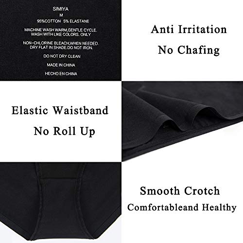 Simiya YLX-7WP01-L 7 Pack Womens Underwear Comfort Breathable Bikini Panties,Large Black thumb #4