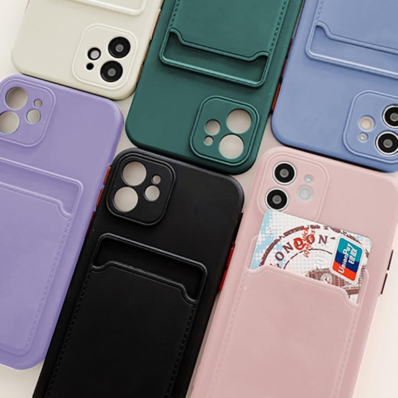 Miniatura 7 de Compatible con Xiaomi Redmi Note 10s o Redmi Note 10 Silicona TPU Slim Card Wallet Holder Phone Back Case Cover (Azul Gris)