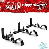 Meethome Double Curtain Rod Brackets, Kwik Hang Curtain Rod Holders Tap Right Into Window Frame, Curtain Holders for Bedroom Decoration