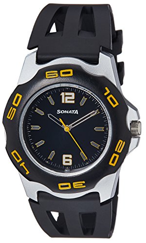 Image of Sonata Analog Black Dial Men's Watch -NL7929PP02 / NL7929PP02
