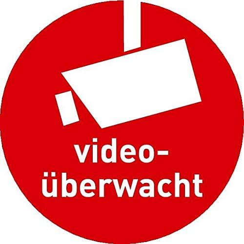 LEMAX® Aufkleber videoüberwacht mit Kamerasymbol gemäß DIN 33450 Folie