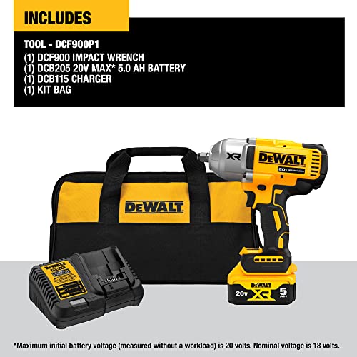 DEWALT-20V-MAX-Cordless-Impact-Wrench-Kit-20V-MAX-12-Hog-Ring-With-4-Mode-Speed-Includes-Battery-Charger-and-Kit-Bag-DCF900P1