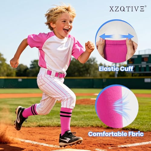 Image of XZQTIVE Baseball Softball Socks and Belt Combo Set Adjustable Softball Socks and Elastic Belt for Kids Youth Adult