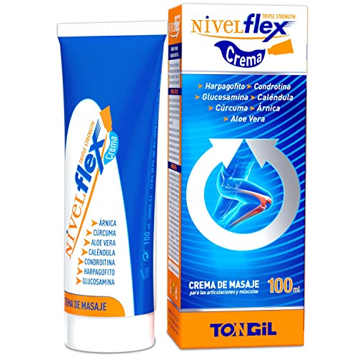 Crema Antiinflamatoria Nivelflex | Ideal para Dolores Musculares y Articulaciones | Con Árnica, MSM, Harpagofito | Masaje Deportivo y Recuperación Rápida | Tubo de 100 ml | Tongil