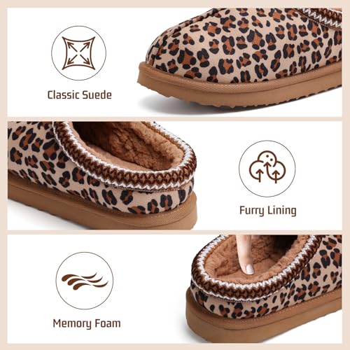 Image of Women's Slippers Fuzzy Cozy Short Ankle Shoes Indoor and Outdoor Mules Furry Warm House Slippers for Woman Cute Fluffy Clogs