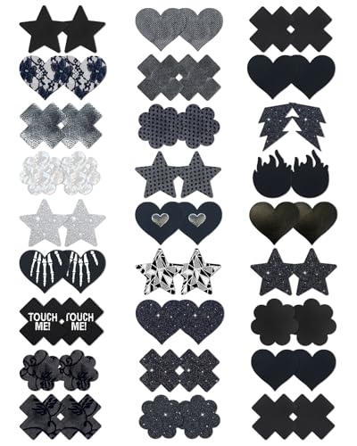 Image of CICKEE Pasties Rave Pack 27 Pairs Multicolor Nipple Covers Pasties Glitter Pasty