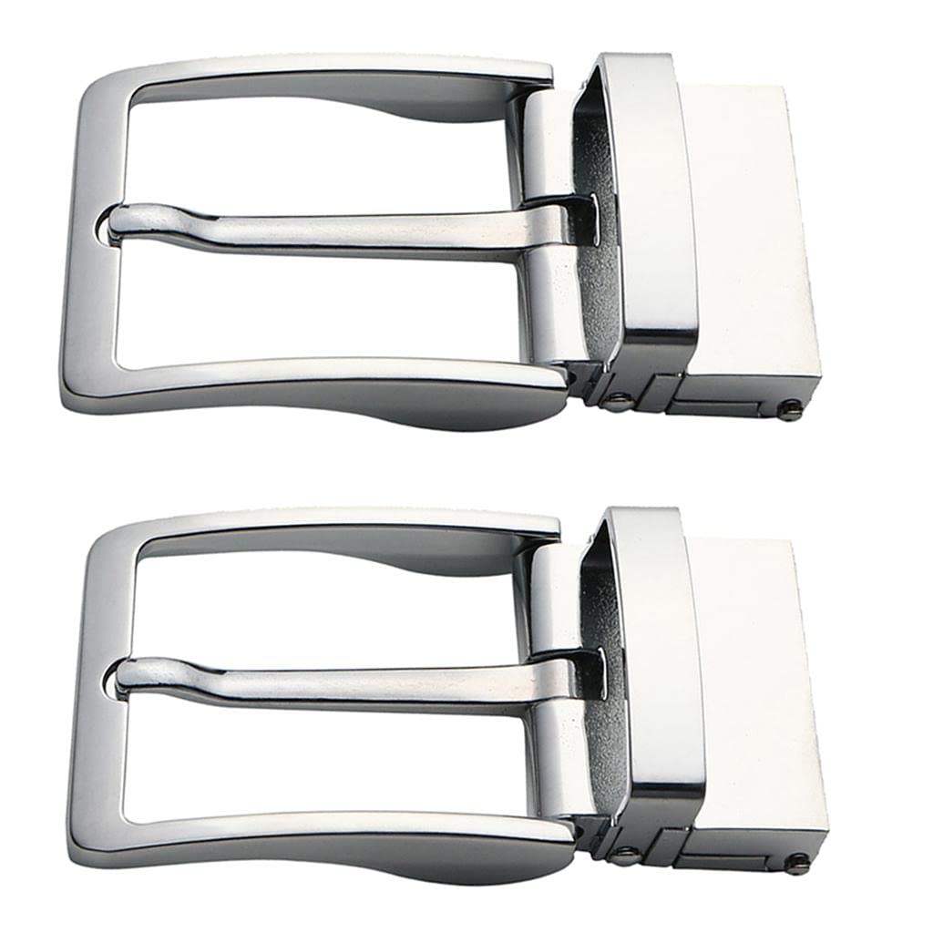 Merishopp 2Pcs Men Reversible Alloy Belt Buckle Single Prong Rectangular Pin Buckle | Clothing Shoes & Accessories | Mens Accessories | Belt Buckles-image-17