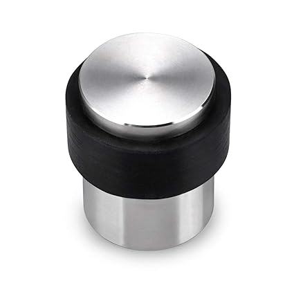 Sumnacon Cylindrical Floor Door Stopper, Solid Stainless Steel Door Stopper with Rubber Bumper-Safety Floor Mount Doorstop with Screws, Heavy Duty Commercial Industrial Floor Door Stopper