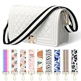 Gukeniu Wide Shoulder Strap Purse Strap Adjustable Replacement Crossbody Handbag Extender Bag Belt, Black White Stripes