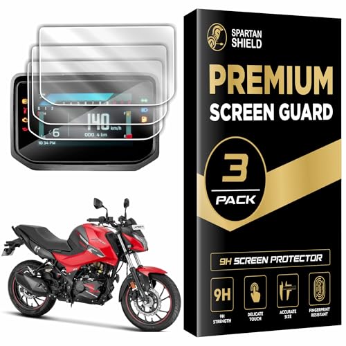 Image of Spartan Shield [3 PACK] Digital Cluster Screen Guard for Hero XTREME 125R 4V 2025 | Compatible with Dual Channel ABS, ABS Single Seat, ABS OBD2B & IBS OBD2B Variants | 4.2-inch Multicolor LCD Display Protector | Anti Scratch | Water Resistant | HD Clear | Bubble Free Installation | Xtreme125R Instrument Cluster Console Accessory [Not Tempered Glass]