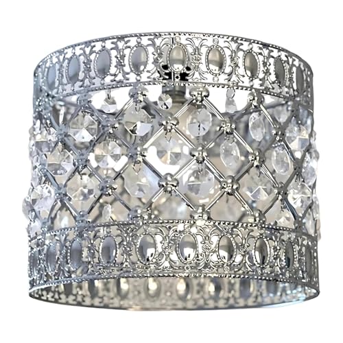 Moroccan Style Light Shade Acrylic Easy Fit Chandelier Shade | Ceiling Light Shade | Lamp Shade | Sicily Pendant Crystal Gems | Moda Lights for Living Room | Bedroom | Kitchen | Caravan | Camp (Clear)