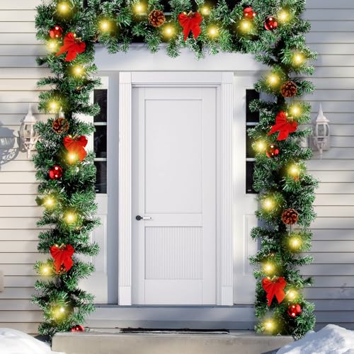 Ceenna 15ft Christmas Garland Long Artificial Christmas Cedar Pine Garlands
