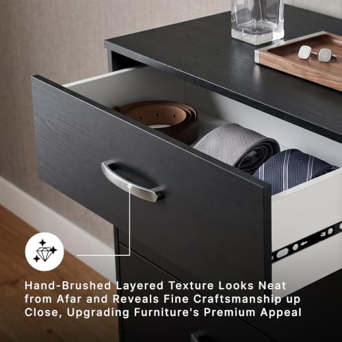 Signature Design by Ashley Finch 5 Drawer Chest of Drawers, Black Dresser - image 6