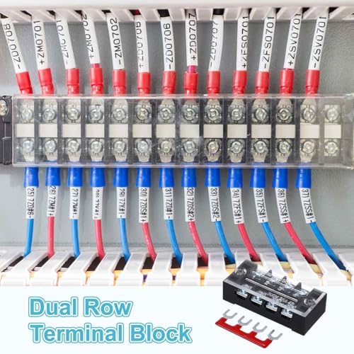 Bornier à double rangée 600V 25A MECCANIXITY avec 6 bandes de barrière à 4 positions - 5