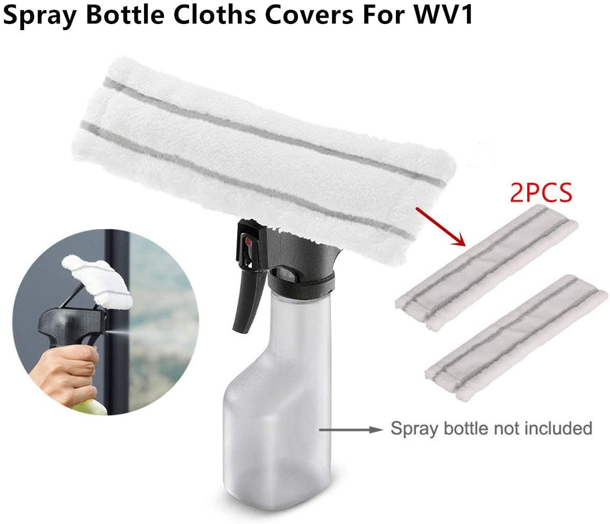 2 panni per finestre Karcher WV1 Macchina per la pulizia delle finestre Mop Spray Pot Wiping Spray Bottle Glass Cleaner Pads