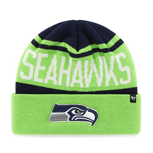 '47 NFL Seattle Seahawks Rift Cuff Knit Beanie, One Size, Light Navy