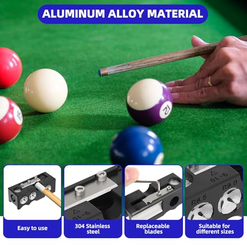 Desoto 11-in-1 Billiards Pool Cue Tip Shaper and Repair Tool Kit, Cue Tips Replacement Kit for Pool Table Accessories - image 3