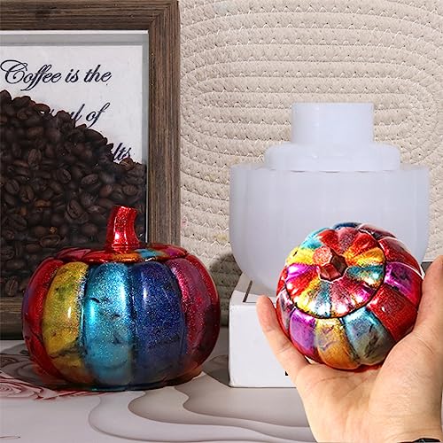 FineInno Box Resin Mould Pumpkin Jewelry Jar Molds Epoxy Silicone Mold DIY Resin Casting Crafts Storage Candle Holder Home Table Ornament Decor - Image 3