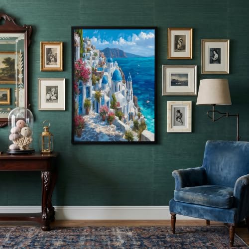 Tableau de décoration murale pour salon moderne, toile méditerranéenne de 80x120 cm.