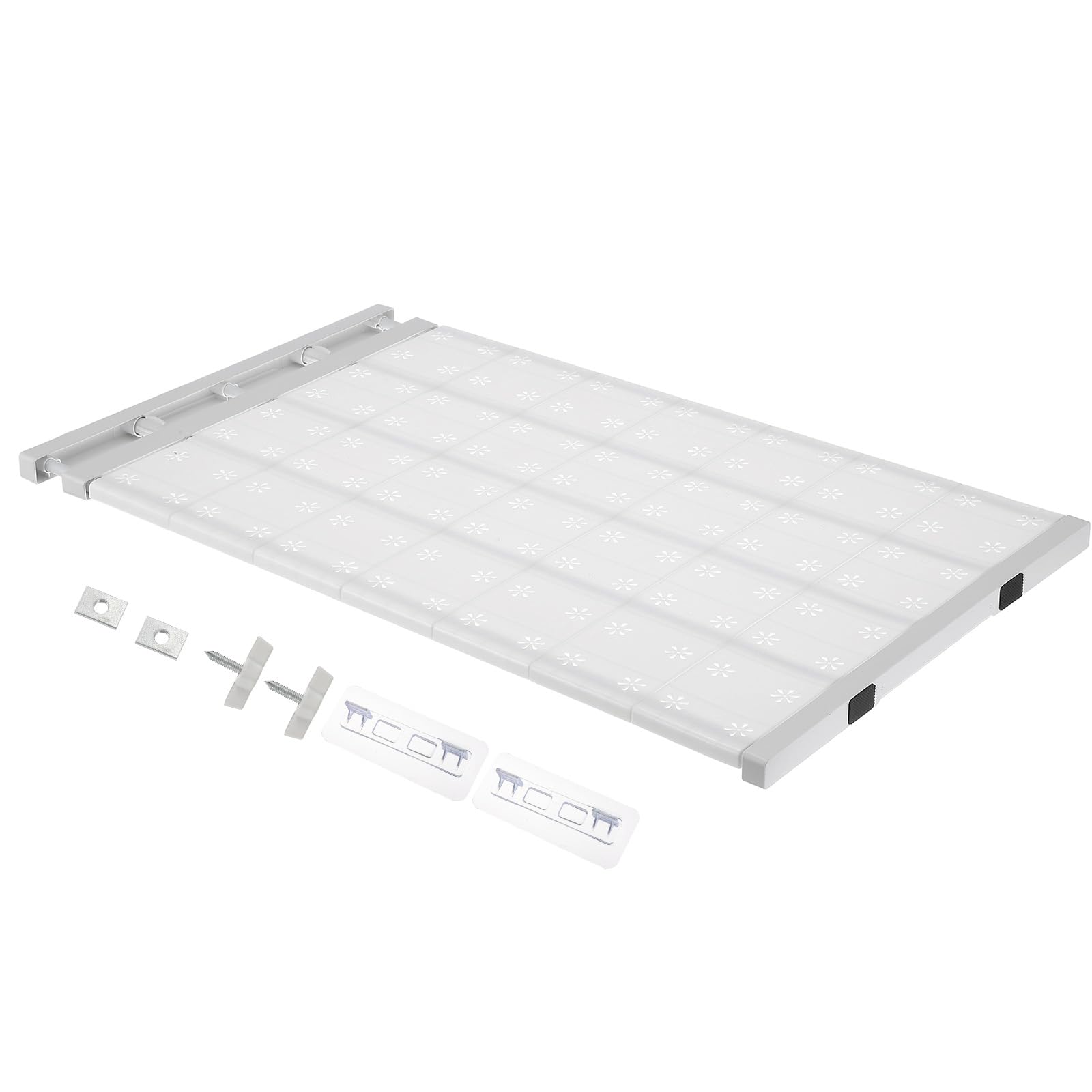 QUARKZMAN Etagere De Placard Extensible 73cm A 125cm Organisateur De Placard Reglable 2.3cm x 42cm Rangement Motif Fleur pour Wardrobe Cupboard Kitchen Bedroom