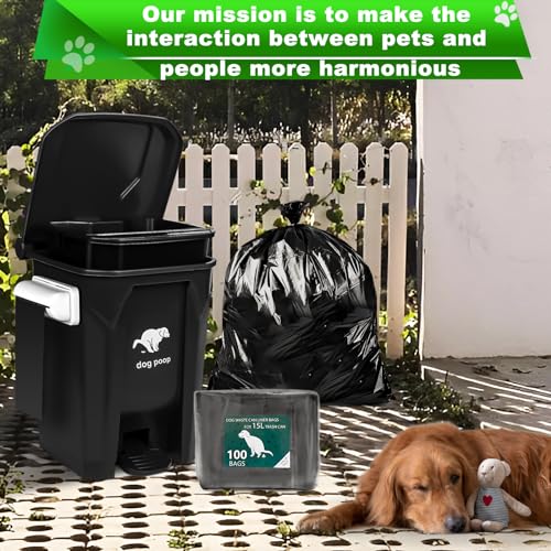 Uppcasir 200 Black Unscented Thick Dog Waste Bags for 15L and 20L Dog Poop Trash Can, 10 Pack Rolls for Outdoor, Garage, Yard or Other Locations