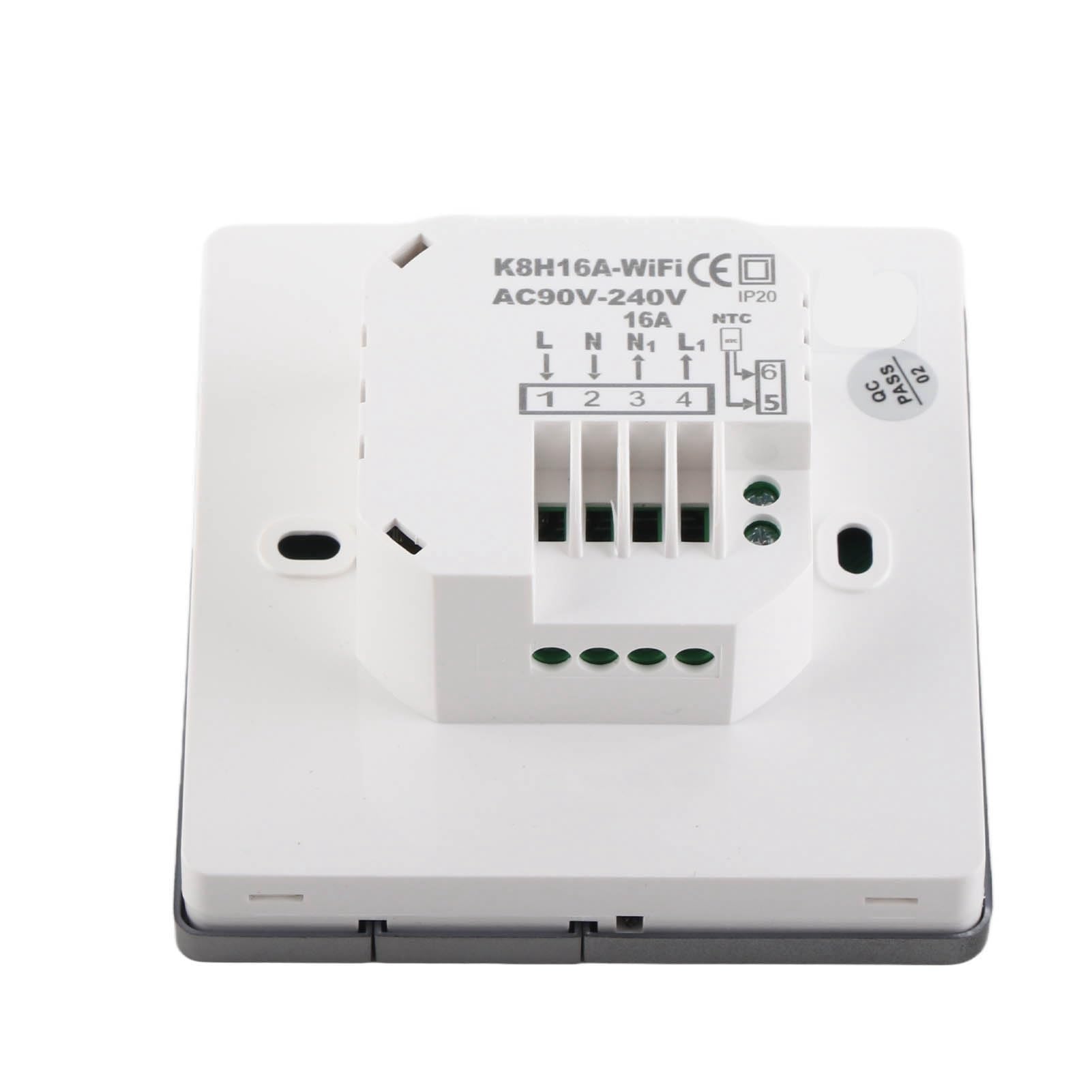 Termostato digitale Visualizza LCD grande App App Grey programmabile Termostato di controllo telecomandato con cavo di rilevamento di 3 metri AC90 V 240 V 16A riscaldamento (Con wifi)