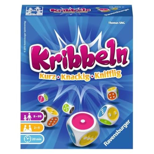 Ravensburger 26704 - Kribbeln, kniffliges Würfelspiel für 2-5 Spieler, Mitbringspiel ab 8 Jahren, die Flotten Kleinen
