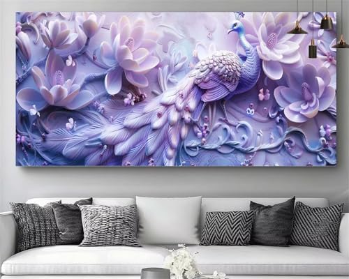 Peinture diamant enfant et adulte paon pour décoration salon