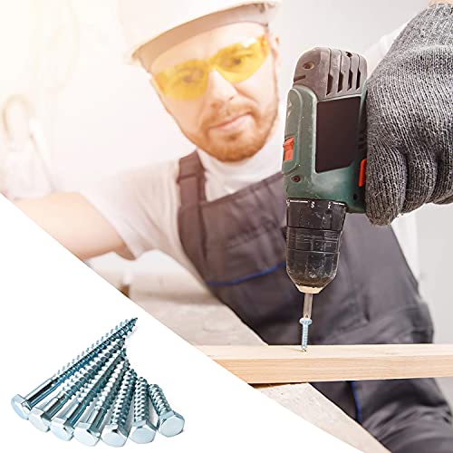 Sechskant Holzschrauben Schlüsselschrauben M6*40 M6*80 M8*40 M8*60 Verzinkt Gestellschraube Schlüsselbolzen (70 Stück) – Bild 8