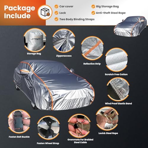 Image of Outdoor Wagon Cover Waterproof All Weather Rain UV Protection Heavy Duty Car Covers for Automobiles Full Exterior Cover Fit Wagon 178 inch to 191 inch
