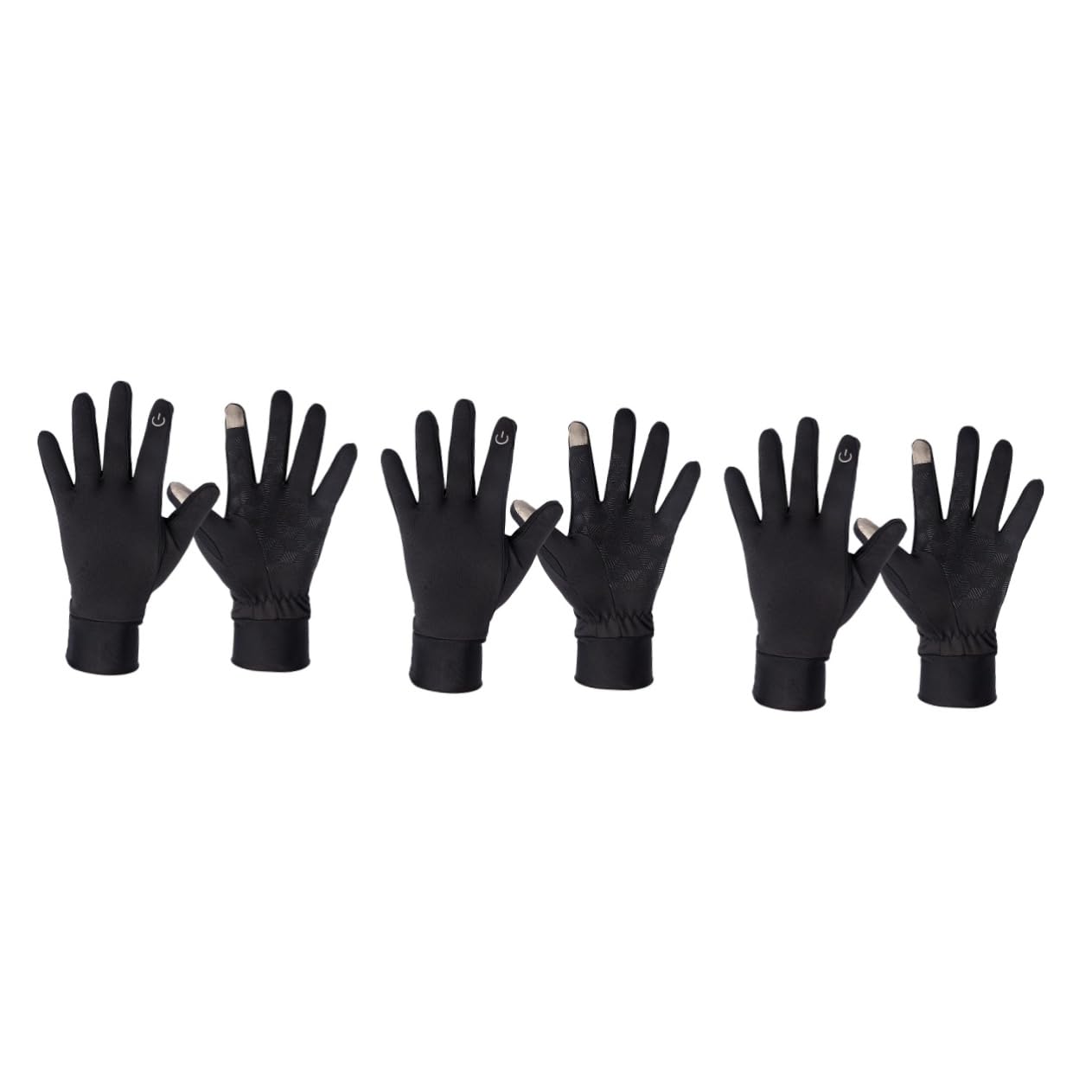 GALPADA 3piezas Guantes De Invierno Táctiles Para Ciclismo Guantes Antiviento y Térmicos Para Hombres y Mujeres Para Actividades s Negro