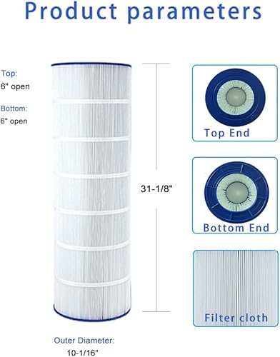 Miniatura 2 de Filtro de piscina compatible con Pentair CC150, CCRP150, PAP150, Unicel C-9415, R173216, 59054300, Filbur FC-0687, 160317, 160355, 160352,150 pies