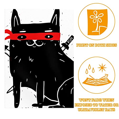 Drapeau de jardin chat en pongé de polyester décoration extérieure premium - 2