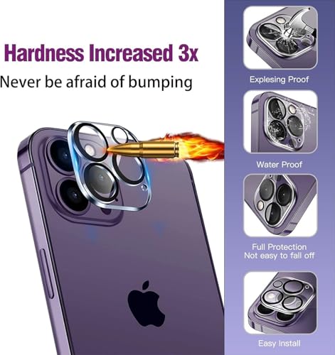 Image of Premium Tempered Glass Screen Protector with Camera Lens Protector for iPhone 14 Pro - [2-Pack] Ultra-Clear, Anti-Scratch, Easy Installation