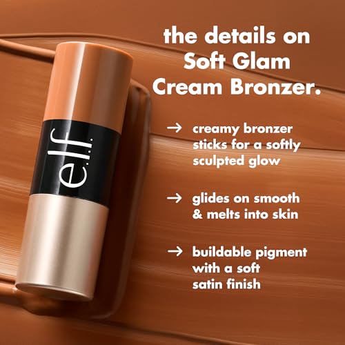 Image of e.l.f. Soft Glam Cream Bronzer Stick, Light-Medium | Buildable Cream Bronzer for A Long-Lasting Sculpted Glow & Satin Finish, Twist-Up Design, Vegan & Cruelty-Free